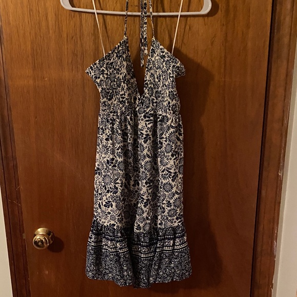 Windsor Navy and Cream Backless Dress - Picture 1 of 5